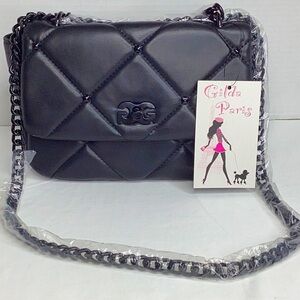 Gilda Paris Black Quilted handbags/chain shoulder strap